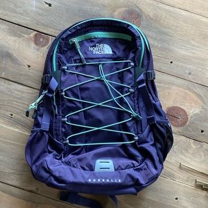 Purple and Turquoise The North Face Backpack